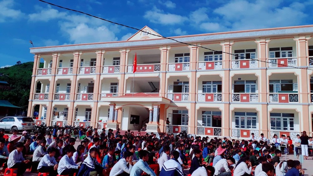 Trường tiểu học Nậm Ngà tổ chức khai giảng năm học 2019 - 2020. Ảnh: Phan Tuyết