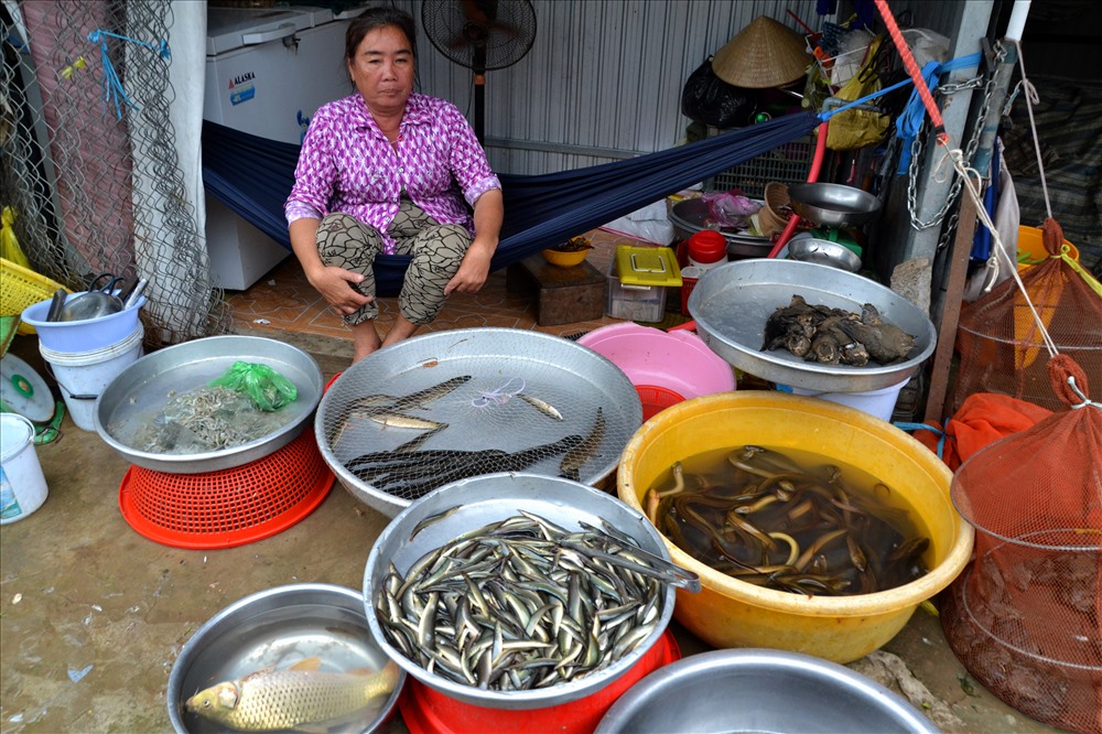 Cá  đánh bắt ít nên tại chợ Vĩnh Xương cũng rất ít cá. Ảnh: Lục Tùng