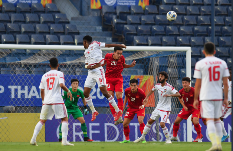 U23 UAE đã gây rất nhiều khó khăn cho U23 Việt Nam ở trận ra quân. Ảnh: AFC.