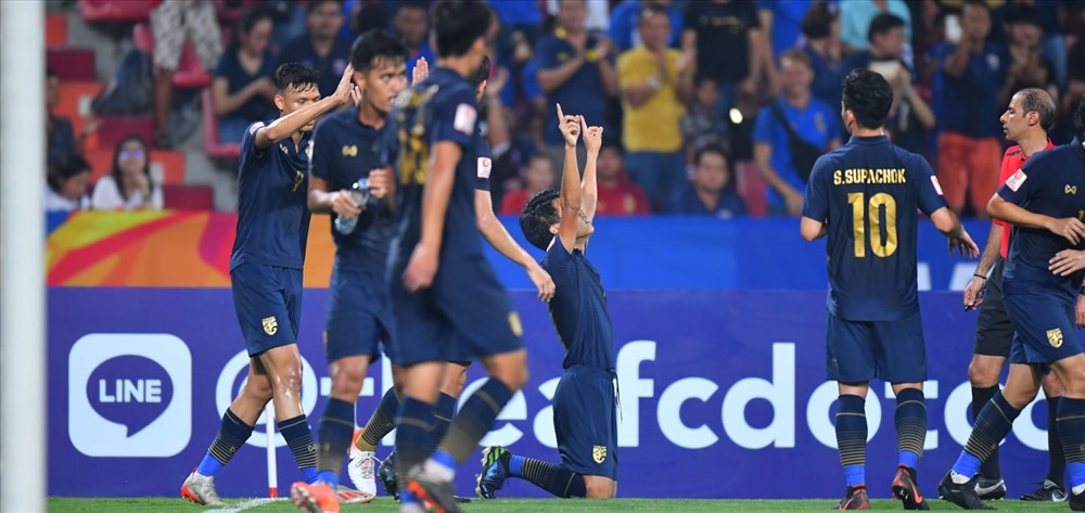 U23 Thái Lan sớm có bàn thắng do công của  Anon. Ảnh: AFC