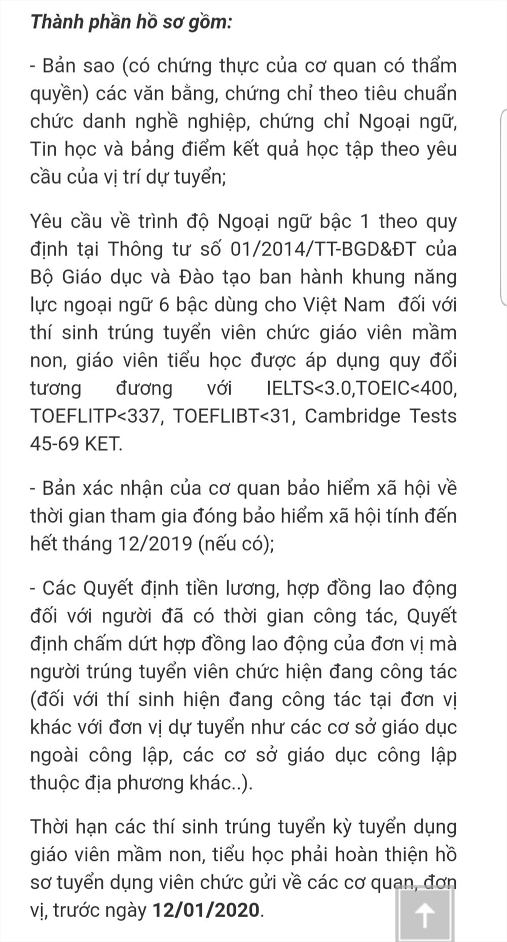 Thông báo của Sở Nội vụ Quảng Ninh về những giấy tờ, chứng chỉ cần nộp để hoàn thiện hồ sơ đối với các giáo viên mầm non vừa đỗ thi viên chức