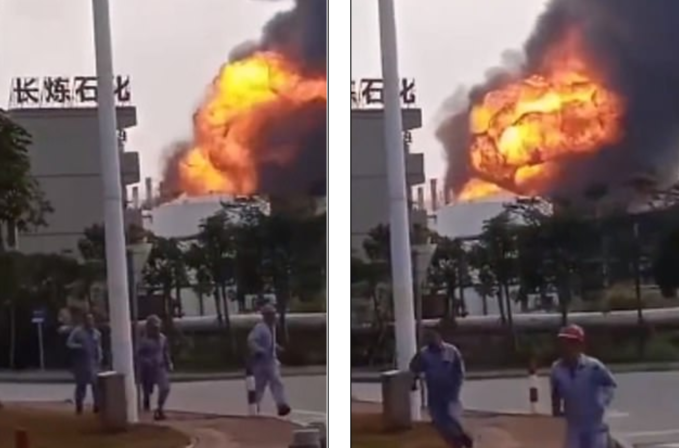 Không ai thiệt mạng trong vụ nổ nhà máy hoá chất Trung Quốc. Ảnh: Weibo