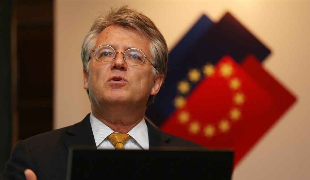 Ông Joerg Wuttke, Chủ tịch phòng Thương mại Liên minh châu Âu tại Trung Quốc  Ảnh: EPA