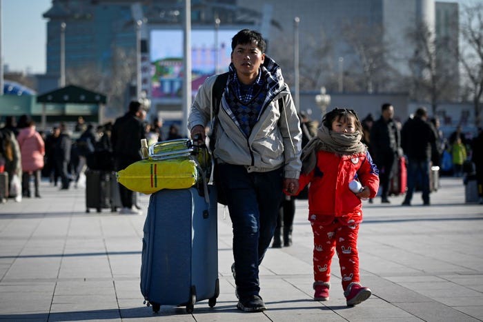 Trong 40 ngày, từ ngày 10.1 đến ngày 18.2, khoảng 3 tỉ chuyến đi sẽ diễn ra ở Trung Quốc. Ảnh: AFP/Getty.
