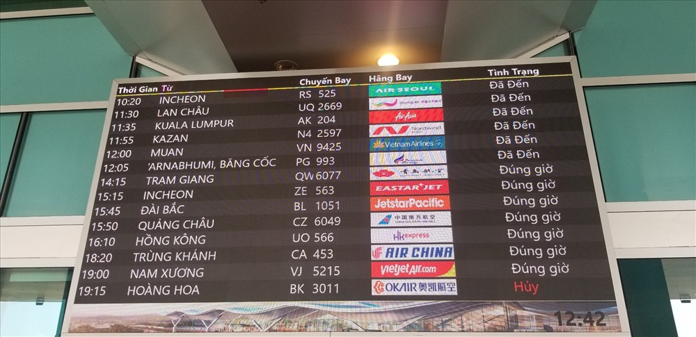 Một số chuyến bay từ Trung Quốc đến Cảng hàng không Quốc tế Cam Ranh đã hủy trong ngày mùng 3 Tết nguyên đán.Ảnh:P.L