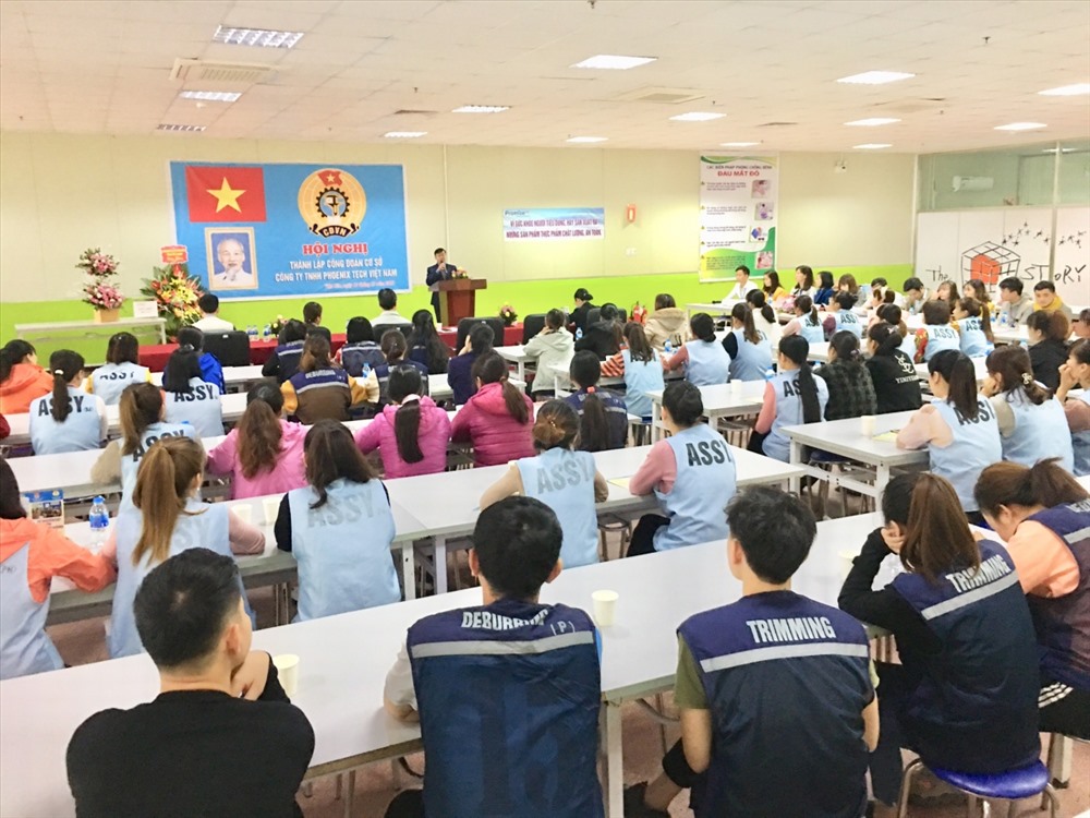Toàn cảnh Hội nghị thành lập Công đoàn cơ sở Công ty TNHH Phoenix Tech Việt Nam .