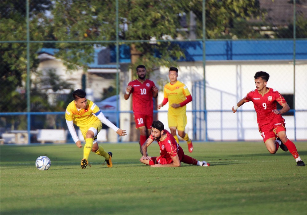 U23 Việt Nam thua U23 Bahrain trong trận đấu tập. Ảnh: VFF