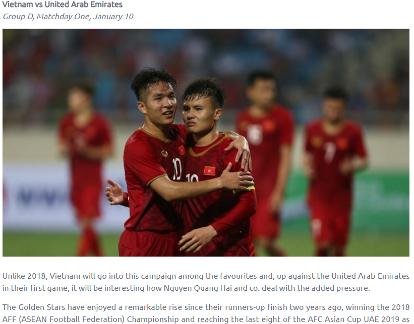 Trận của U23 Việt Nam gặp U23 UAE được AFC lựa chọn 1 trong những trận đấu đáng xem nhất VCK U23 Châu Á 2020. Ảnh: Chụp màn hình