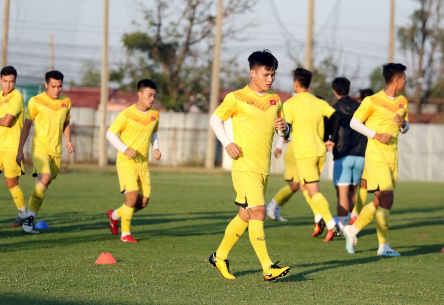 U23 Việt Nam đang chuẩn bị kỹ lưỡng cho trận đấu ra quân. Ảnh: VFF