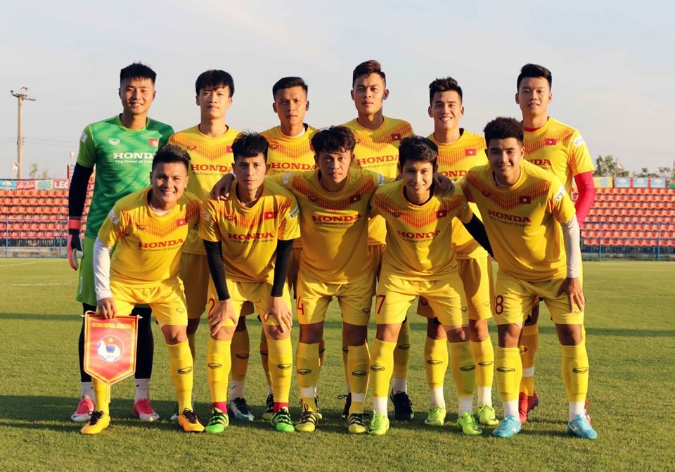 U23 Việt Nam đã sử dụng sơ đồ 3-5-2 trong trận giao hữu đầu giải với U23 Bahrain. Ảnh: VFF