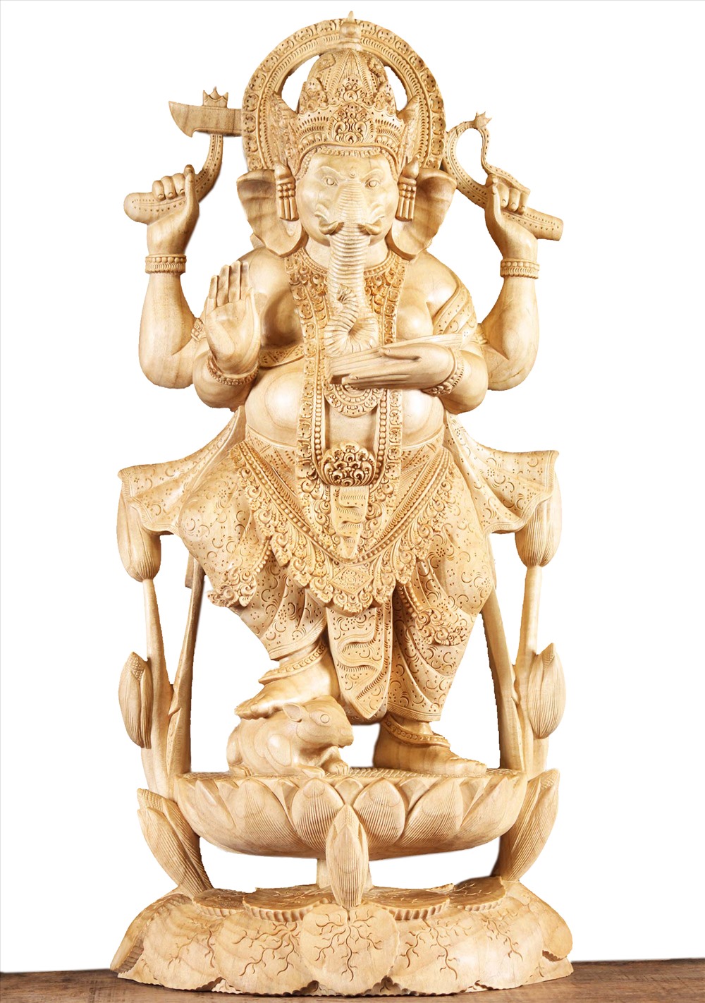 Tạo hình thần Ganesha và chuột Mooshika.