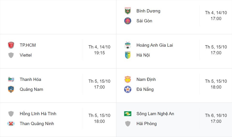 Lịch thi đấu lượt trận 2 của giai đoạn 2 với tâm điểm trận HAGL - Hà Nội. Ảnh: Chụp màn hình.