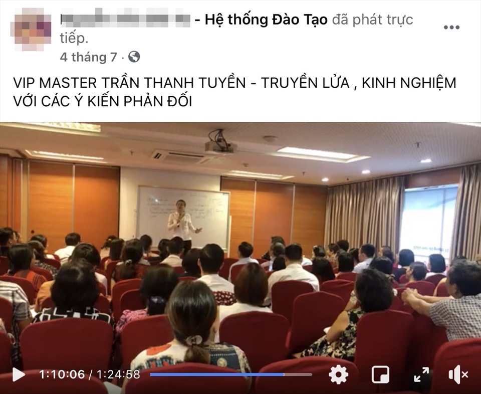Bà Tuyền vẫn luôn xuất hiện trong các tuổi tuyểm dụng, đào tạo của hệ thống đa cấp Vision tại Việt Nam.