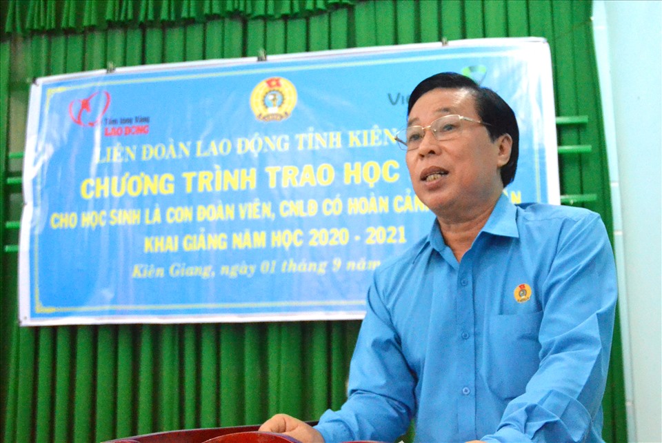 Chủ tịch LĐLĐ tỉnh Kiên Giang Trần Thanh Việt. Ảnh: LT