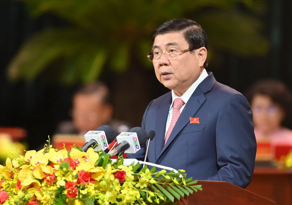 Ông Nguyễn Thành Phong tái đắc cử Phó Bí thư Thành ủy TPHCM. Ảnh BTC Đại hội cung cấp.