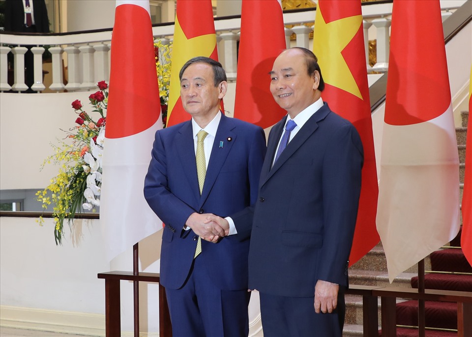 Nhật Bản và Việt Nam thiết lập quan hệ ngoại giao ngày 21.9.1973, nâng cấp quan hệ lên Đối tác chiến lược sâu rộng vì hòa bình và thịnh vượng ở Châu Á vào tháng 3.2014 nhân chuyến thăm cấp nhà nước tới Nhật Bản của Chủ tịch Nước Trương Tấn Sang. Ảnh: Tạ Quang.