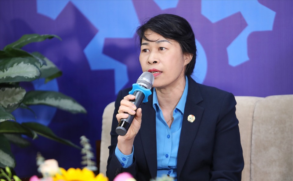 Bà Trịnh Thị Thanh Hằng, Uỷ viên đoàn chủ tịch, Trưởng ban nữ công Tổng LĐLĐ Việt Nam. Ảnh: Tô Thế