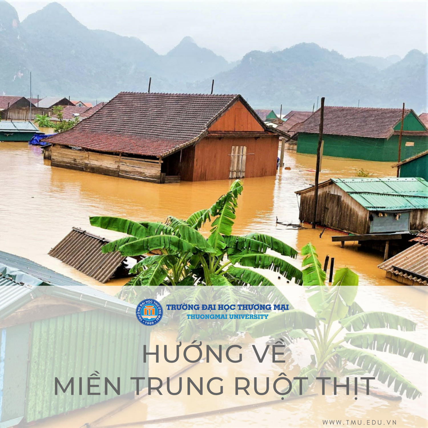 Trường Đại học Thương mại hỗ trợ sinh viên chịu ảnh hưởng lũ lụt miền Trung. Ảnh: ĐHTM.
