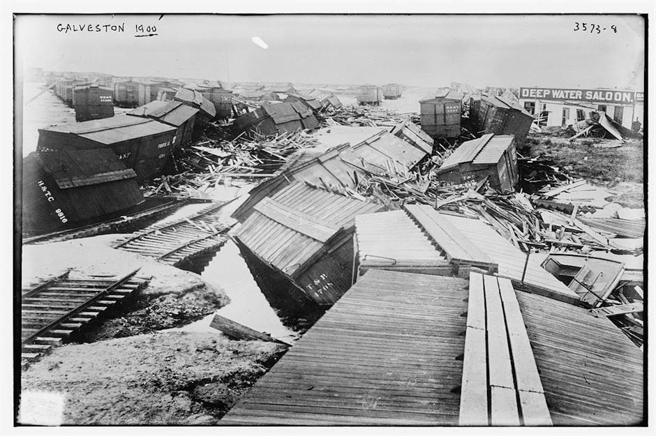 Bão gây lũ lụt ở Texas năm 1900. Ảnh: Library of Congress