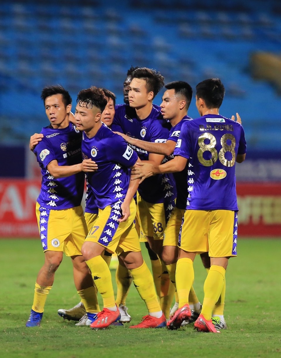 Câu lạc bộ Hà Nội đã vươn lên vị trí thứ 2 V.League 2020. Ảnh: Hoài Thu