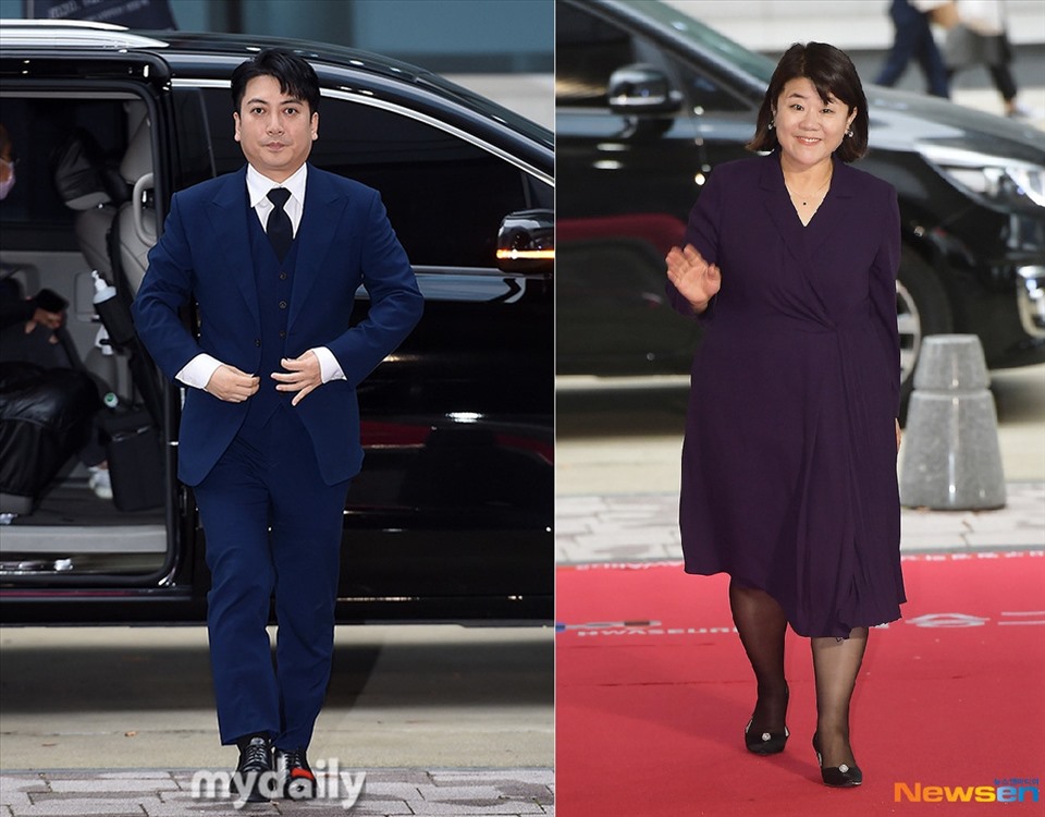 Bộ đôi của siêu phẩm “Ký Sinh Trùng” Park Myung Hoon và Lee Jung Eun đổ bộ thảm đỏ. Ảnh: