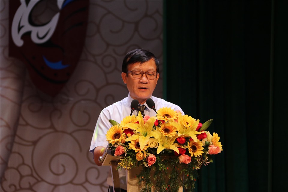 Ông Tạ Xuân Chánh Giám đốc Sở Văn hóa và Thể thao Bình Định phát biểu tại Cuộc thi. Ảnh: BTC.