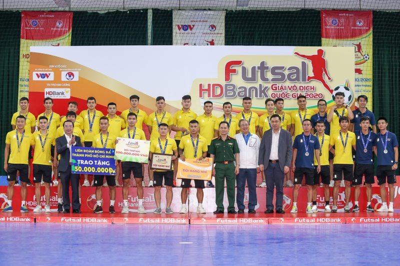 Sahako về đích với danh hiệu Á quân. Thành tích này giúp Sahako giành quyền tham dự giải futsal các CLB Đông Nam Á 2021. Ảnh: VFF