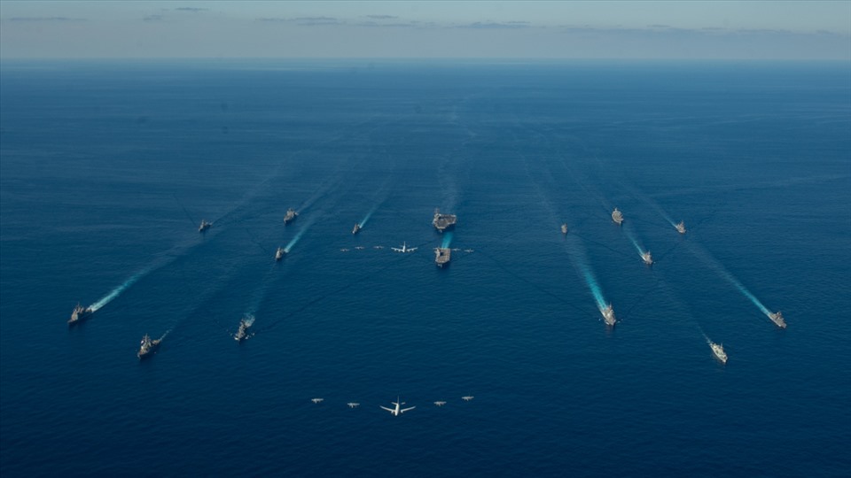 Chiến hạm Mỹ tham gia tập trận. Ảnh: US Pacific Fleet
