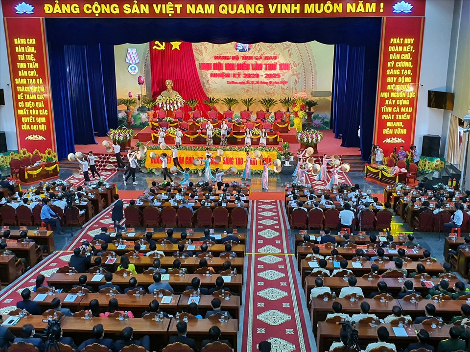 Quang cảnh Đại hội Đại biểu Đảng bộ tỉnh Cà Mau (ảnh Ban tổ chức đại hội cung cấp)