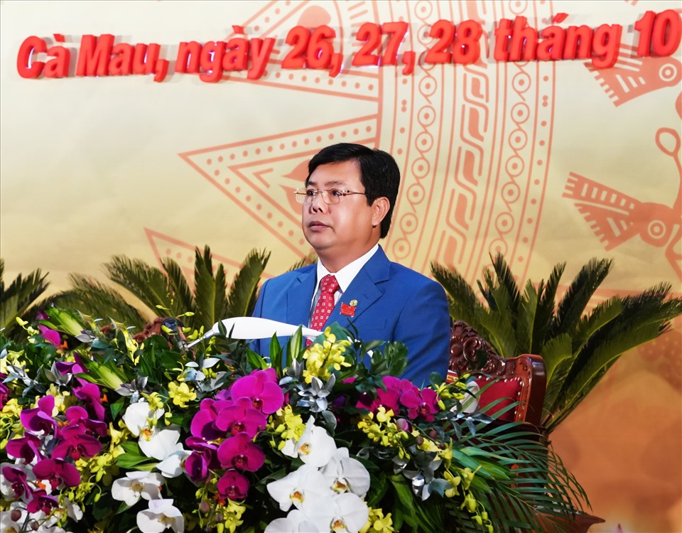 Đồng chí Nguyễn Tiến Hải, Bí thư Tỉnh ủy Cà Mau (ảnh Ban tổ chức Đại hội cung cấp)