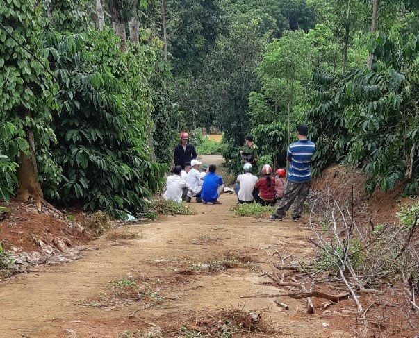 Sau nhiều ngày mất tích, người dân phát hiện 3 cha con trong một gia đình tử vong ở vườn rẫy cách nhà 5km. Ảnh: Bảo Lâm
