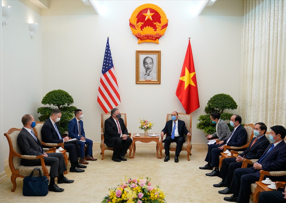 Chuyến thăm của Ngoại trưởng Mỹ diễn ra trong bối cảnh Việt Nam và Mỹ kỷ niệm 25 năm bình thường hoá quan hệ ngoại giao. Ảnh: VGP