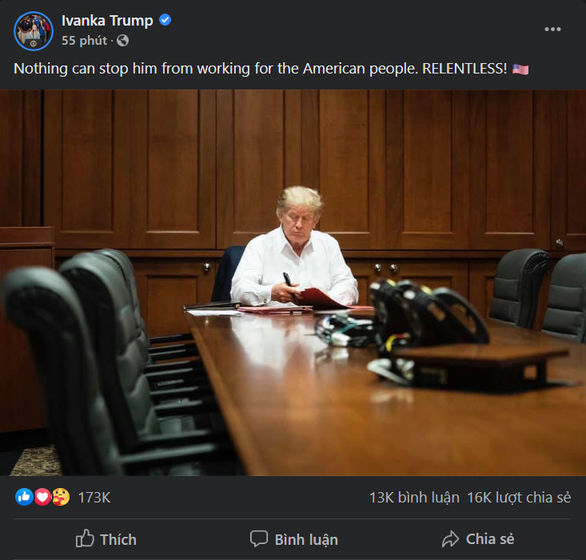 Ivanka Trump, con gái lớn của Tổng thống Donald Trump chia sẻ ảnh trên Twitter cá nhân.