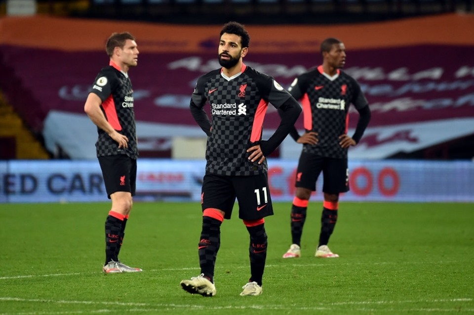 Cú đúp của Salah không thể giúp Liverpool thoát một trận thua đậm. Ảnh: Getty
