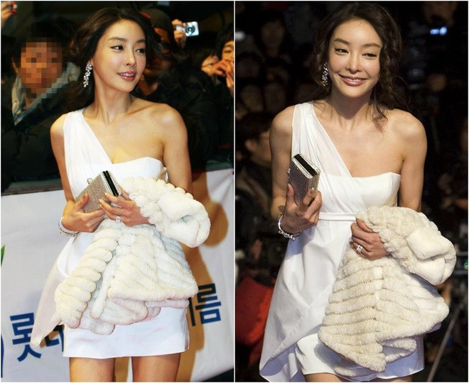 Jang Ja Yeon trong một dịp hiếm hoi được diện đồ đẹp đi thảm đỏ khi ra mắt phim Vườn sao băng.