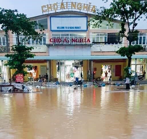 Ngập lụt ở trung tâm huyện Đại Lộc