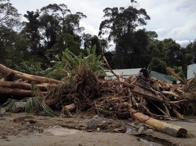 Cả thôn 6 xã Phước Lộc với 35 hộ dân đã bị lũ ống làm tan hoang thành bình địa. Ảnh: CTV