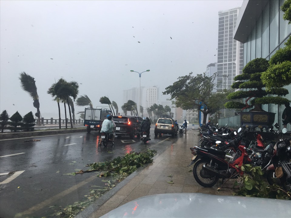 Tại Nha Trang đang mưa to, gió lớn.
