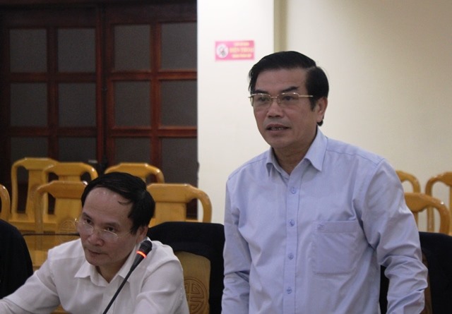 Ông Đặng Quốc Vinh  Phó Chủ tịch thường trực UBND tỉnh Hà Tĩnh nêu một số kiến nghị tại buổi làm việc. Ảnh: TT.