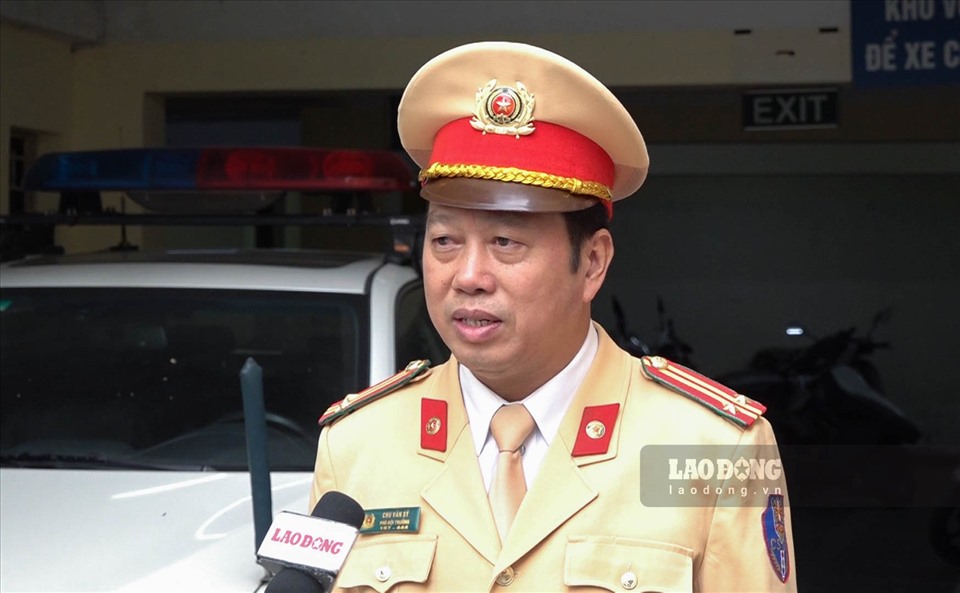 Trung tá Chu Văn Sỹ, Phó đội trưởng Đội cảnh sát giao thông số 3 (Phòng CSGT, Công an TP Hà Nội). Ảnh: Tô Thế