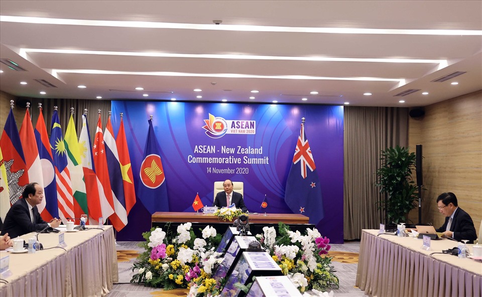 Thủ tướng Nguyễn Xuân Phúc đã chủ trì Hội nghị Cấp cao kỷ niệm 45 năm quan hệ ASEAN – New Zealand. Ảnh: Bộ Ngoại giao.