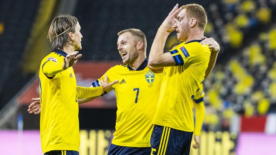 Thụy Điển đã bị loại nhưng vẫn muốn gửi lời chào đẹp. Ảnh: UEFA Nations League.