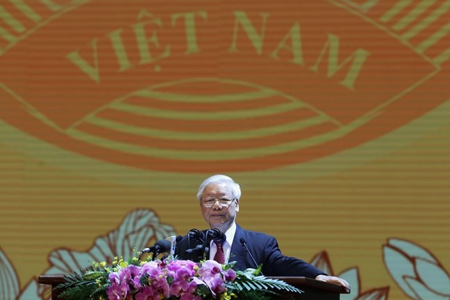 Tổng Bí thư, Chủ tịch nước Nguyễn Phú Trọng phát biểu tại buổi Lễ. Ảnh: Quang Vinh - Kỳ Anh