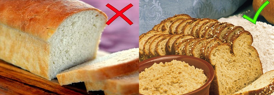 Bánh mì ngũ cốc nảy mầm giúp bạn hạn chế tình trạng lão hóa da. Đồ họa: Hồng Nhật