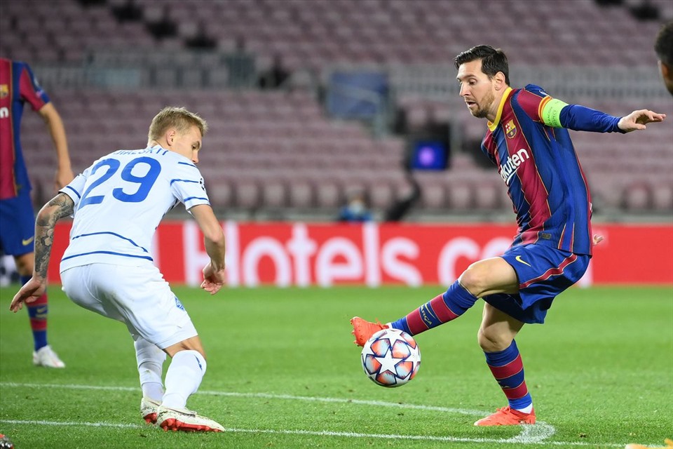 Không Lionel Messi, Barcelona có sớm giành được vé vào vòng 1/8 Champions League? Ảnh: AFP