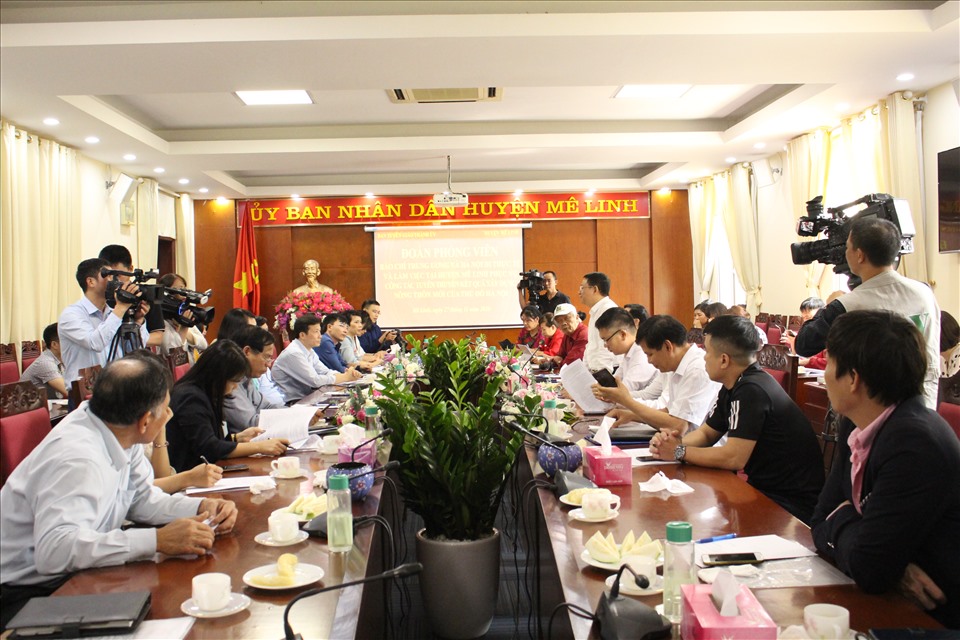Buổi làm việc của đoàn công tác Ban Tuyên giáo Thành ủy Hà Nội với huyện Mê Linh.