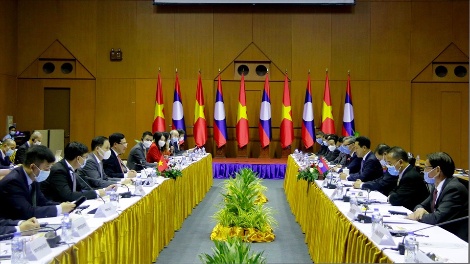 Tham vấn Chính trị thường niên cấp Bộ trưởng Ngoại giao Việt Nam - Lào lần thứ 7. Ảnh: Bộ Ngoại giao.