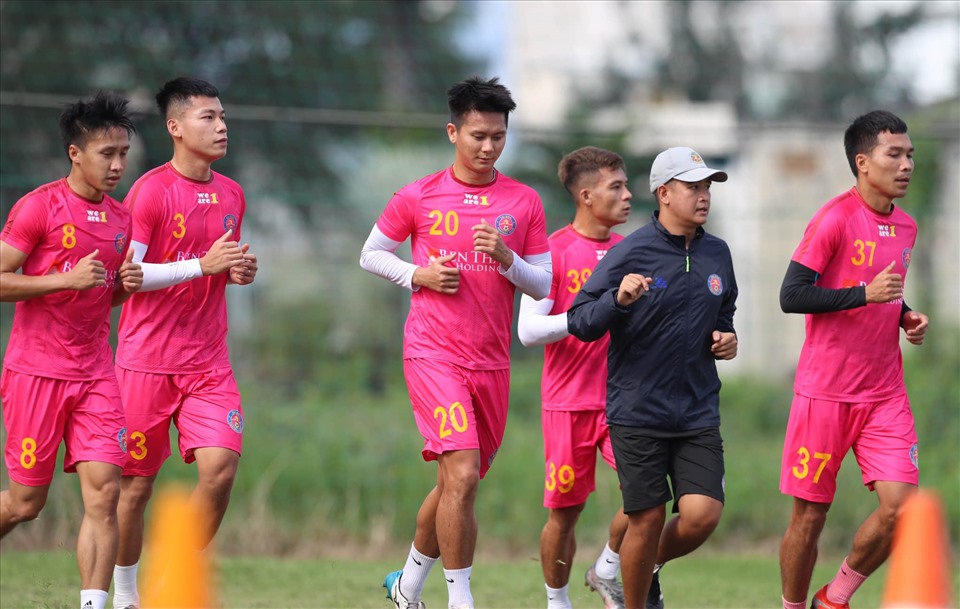 Sài Gòn vẫn đặt mục tiêu vào Top 3 V.League 2021. Ảnh: SGFC