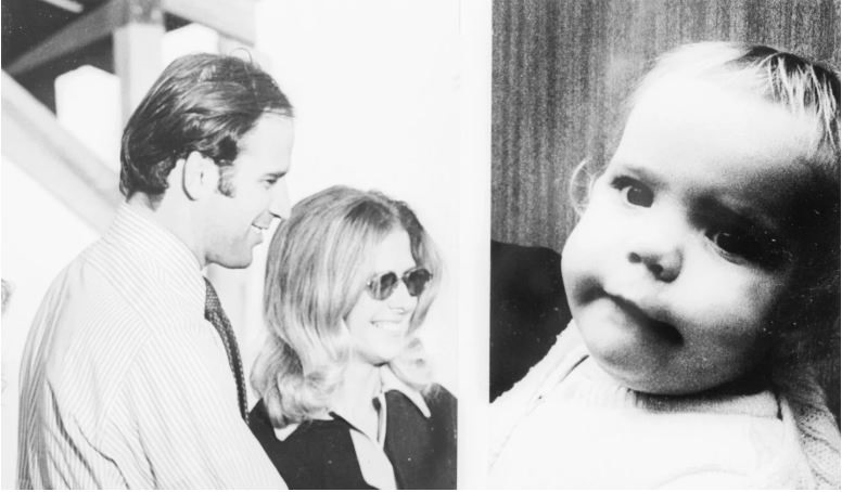 Ông Joe Biden cùng người vợ đầu Nellia và con gái Naomi. Ảnh: SCMP