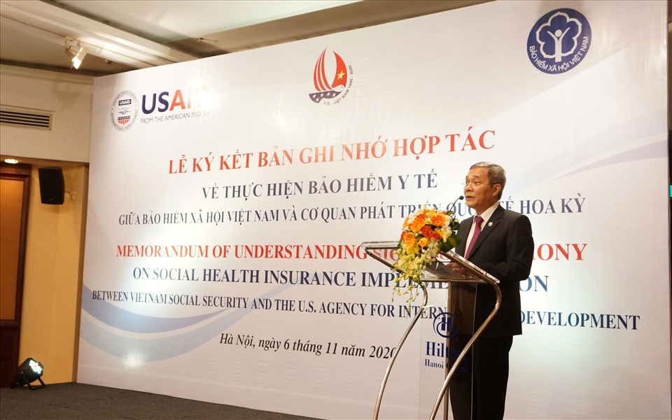 Phó Tổng Giám đốc Bảo hiểm xã hội (BHXH) Việt Nam Phạm Lương Sơn phát biểu.